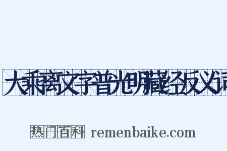 大乘离文字普光明藏经反义词是什么意思的图片